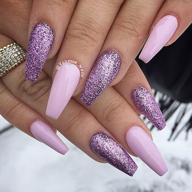 Glitter Purple Nails
 Top Purple Nail