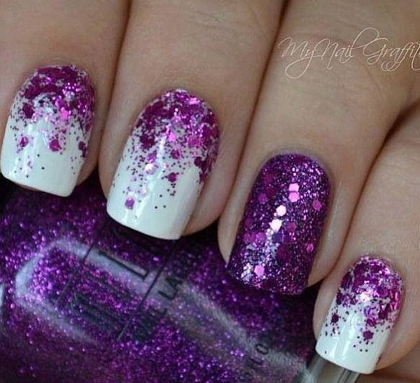 Glitter Purple Nails
 35 Amazing Glitter Nail Designs for 2020 Pretty Designs