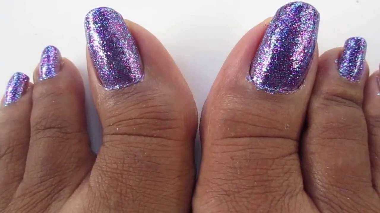 Glitter Purple Nails
 Purple Glitter Toe Nails