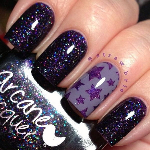 Glitter Purple Nails
 30 Trendy Purple Nail Art Designs You Have to See