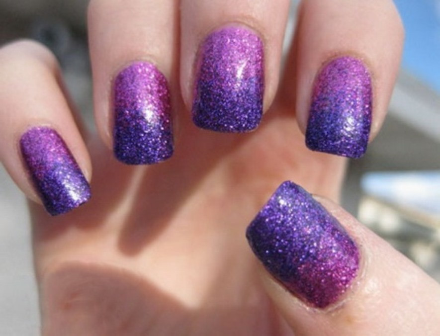 Glitter Purple Nails
 Glitter Nails