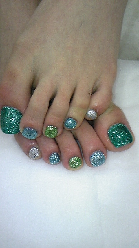 Glitter Toe Nails
 458 best Pretty pedicure designs images on Pinterest