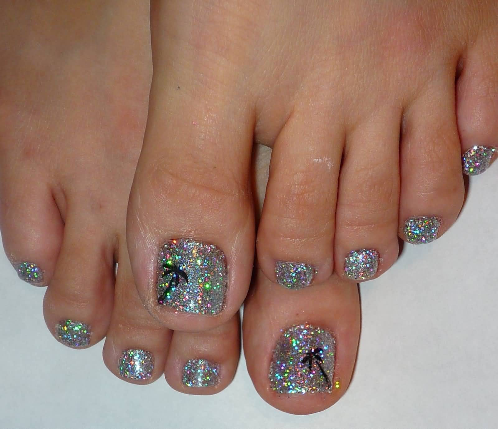 Glitter Toe Nails
 65 Most Beautiful Glitter Nail Art Designs