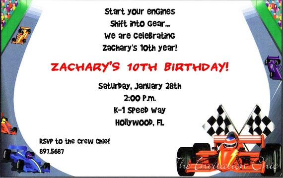 Go Kart Birthday Party
 Personalized Boys Go Kart Racing Birthday Party Digital
