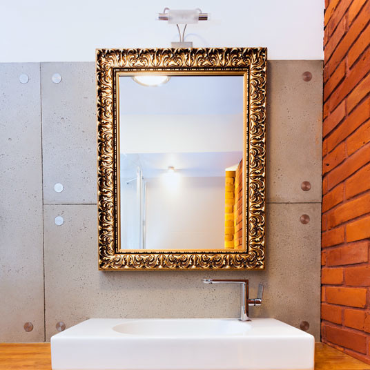 Gold Frame Bathroom Mirror
 Custom gold frame bathroom mirror Contemporary