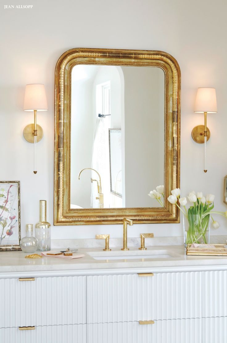 Gold Frame Bathroom Mirror
 Bathed in Beauty