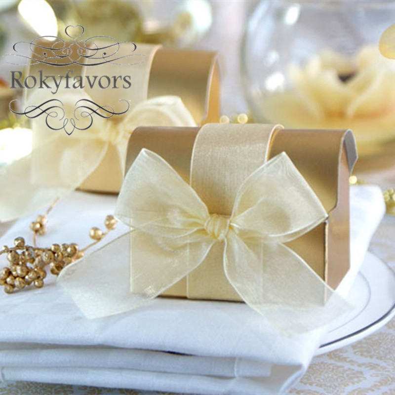 Gold Wedding Favors
 FREE SHIPPING 100PCS GOLD Treasure Candy Boxes Wedding