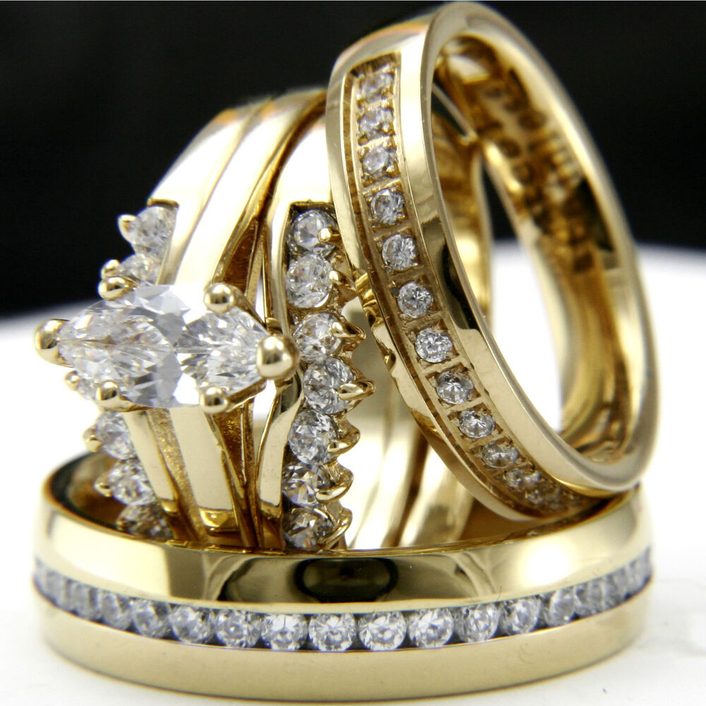 Gold Wedding Ring Sets
 Gold Tone 0 9Ct CZ Solitaire Engagement Woman s Wedding