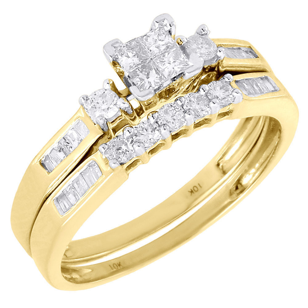 Gold Wedding Ring Sets
 La s 10K Yellow Gold Diamond Engagement Ring Princess