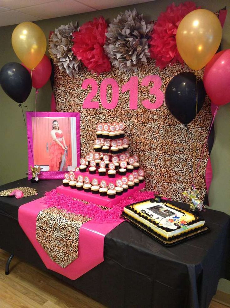 Graduation And Birthday Party Ideas
 Hot pink gold black and leopard print Graduation End of