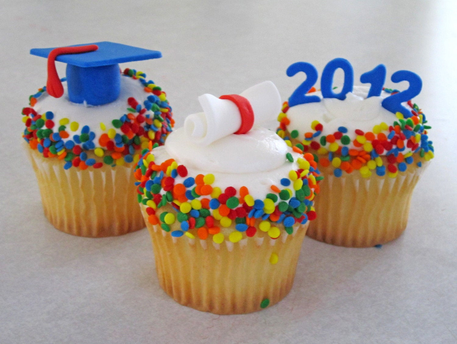 Graduation Party Cupcake Ideas
 High School College Gradutaion cupcake toppers by