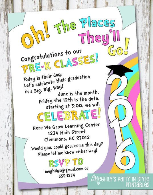 Graduation Party Program Ideas
 Oh The Places You ll Go Preschool graduation by Meghilys