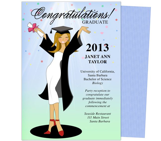 Graduation Party Program Ideas
 Cheer For the Graduate Graduation Party Announcement