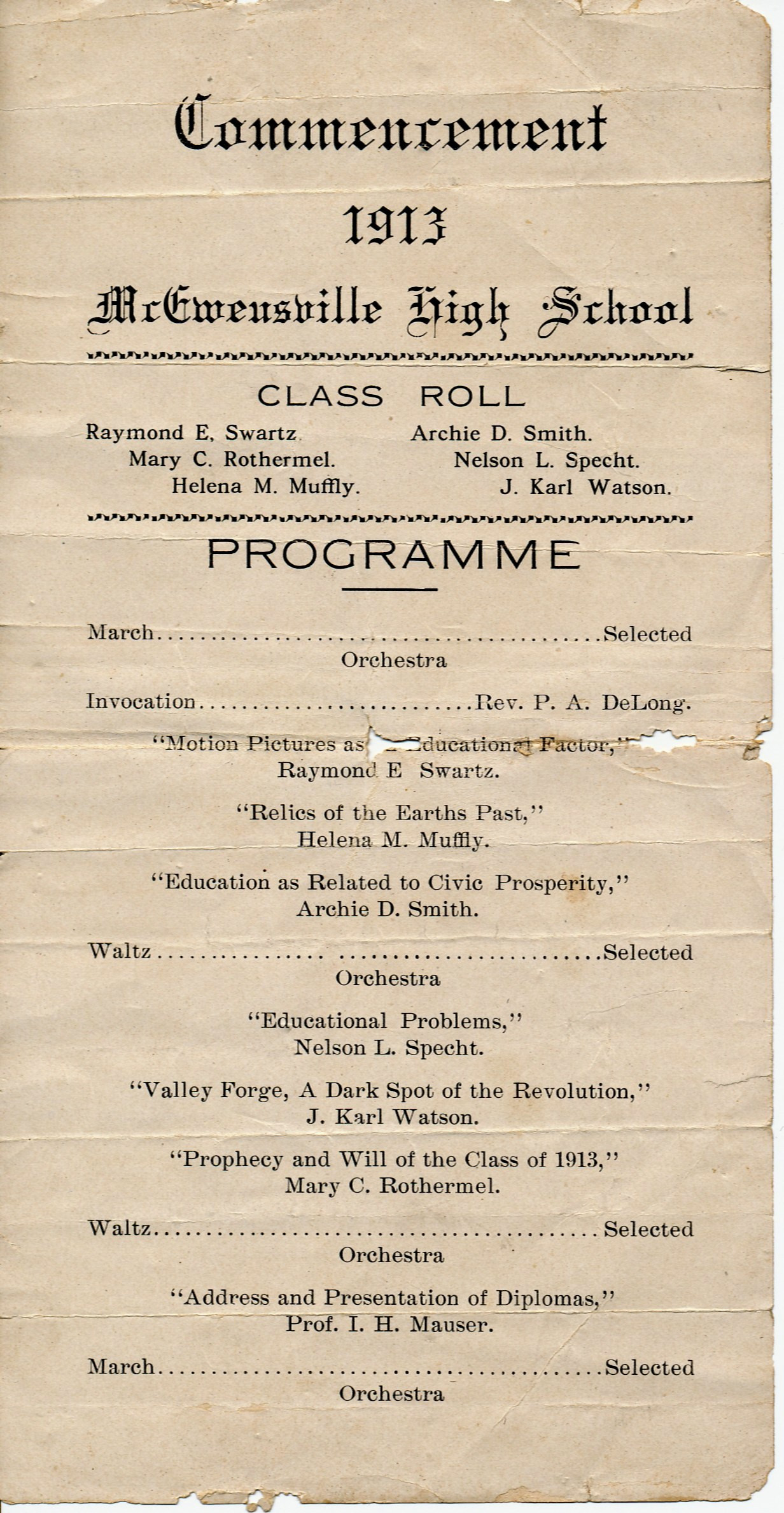 Graduation Party Program Ideas
 April 2013 – Page 2 – A Hundred Years Ago