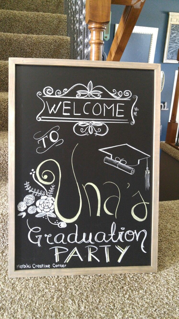 Graduation Party Signing Ideas
 Graduation party chalkboard Wel e sign