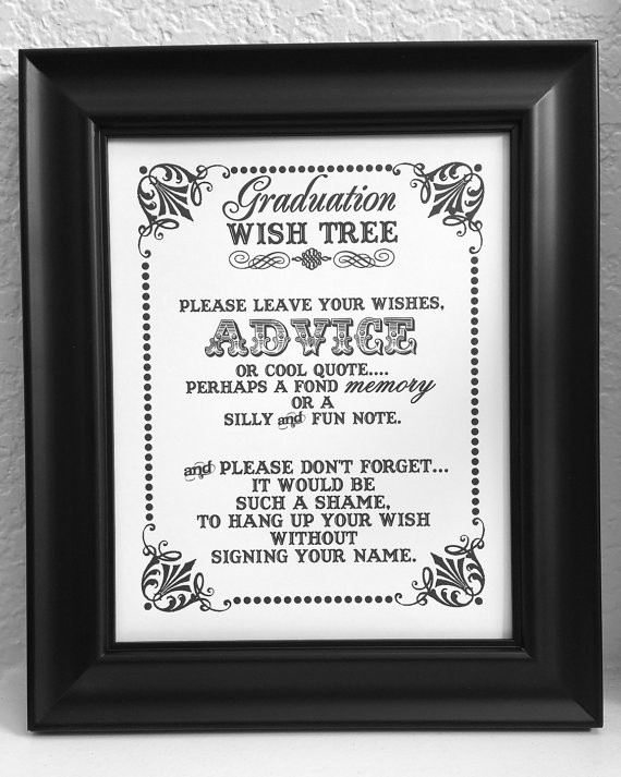 Graduation Party Signing Ideas
 Graduation Wish Tree Sign Wishing Tree Guest Book Sign
