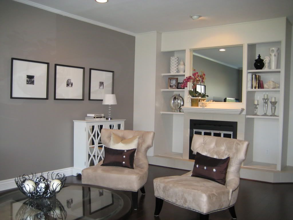 Gray Color Living Room
 AFTER 2 Living Room The wall color is Benjamin Moore s