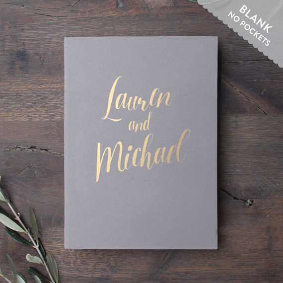 Gray Wedding Guest Book
 Gray Wedding Guest Book Gold Lettering Guestbook Album