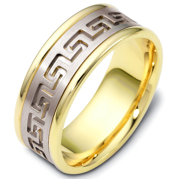 Greek Wedding Rings
 PE Greek Key Carved Wedding Ring