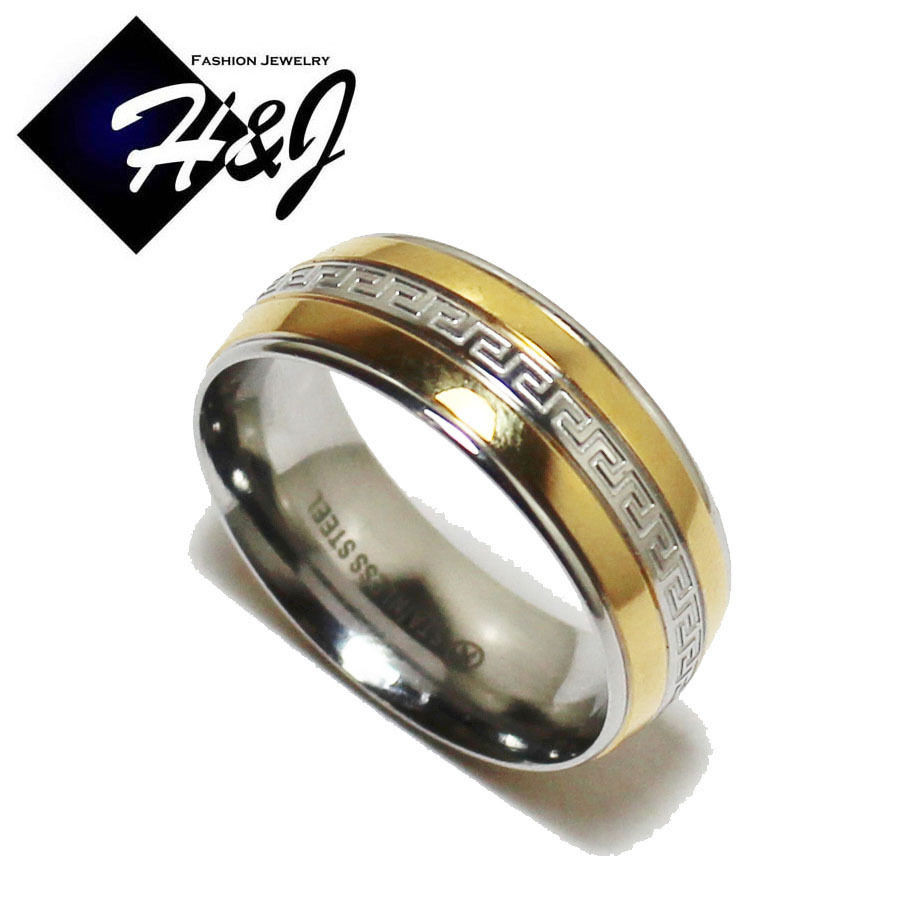 Greek Wedding Rings
 Men s Women s Stainless Steel Gold Silver Greek key