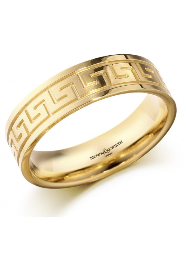 Greek Wedding Rings
 Yellow Gold Greek Key Design Wedding Ring