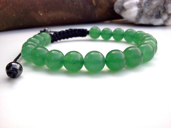 Green Jade Bracelet
 Jade Men bracelet Green Jade bracelet Cord bracelet