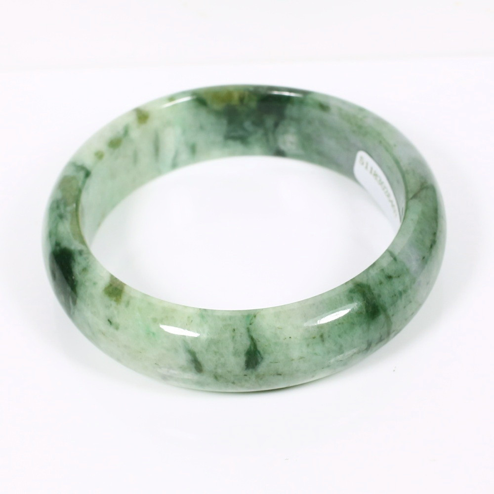 Green Jade Bracelet
 Certified 52mm Glossy Imperial Green Bangle Bracelet