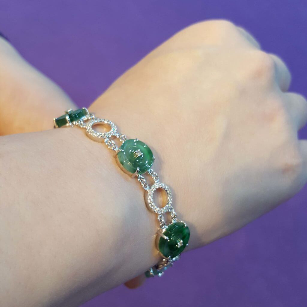 Green Jade Bracelet
 Custom made Oriental Green Jade Bracelet in Singapore