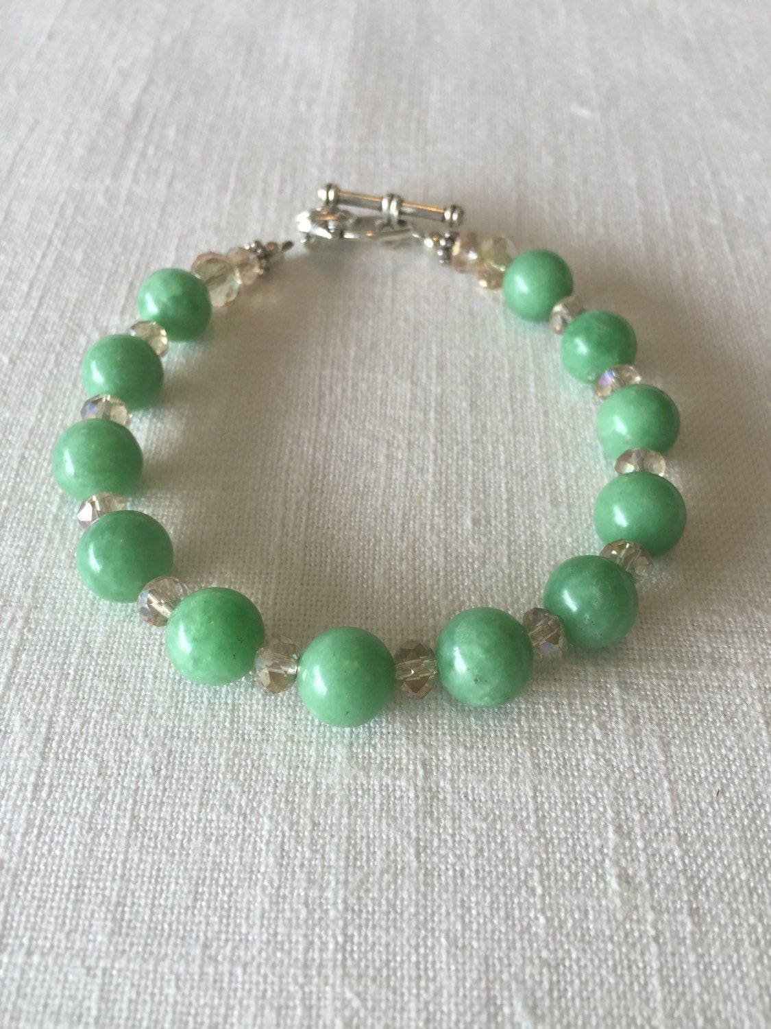 Green Jade Bracelet
 Jade Gemstone Bracelet Mint Green Jade Bracelet Beaded