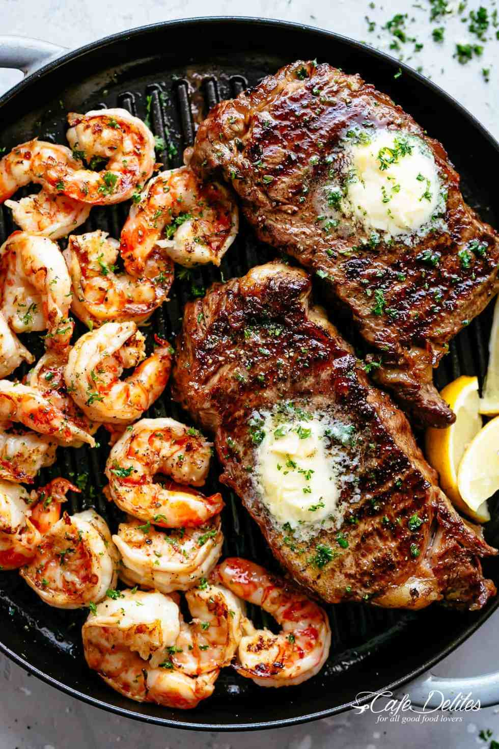 Grill Ideas For Dinner
 Garlic Butter Grilled Steak & Shrimp Cafe Delites