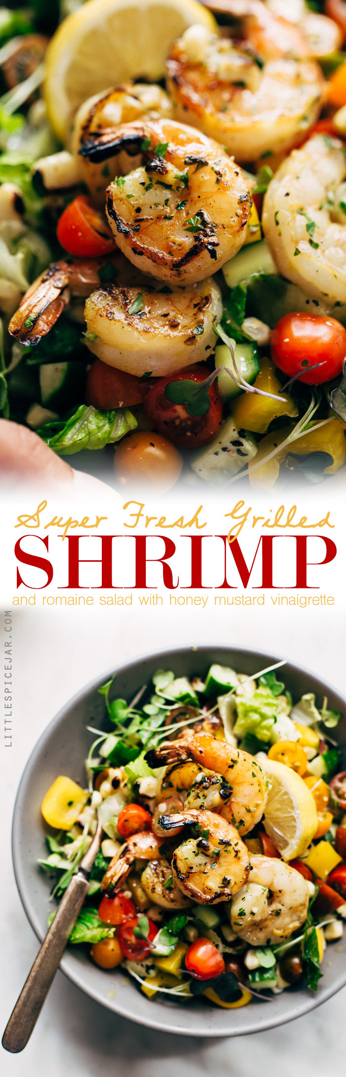 Grilled Shrimp Salad
 Super Fresh Grilled Shrimp Salad with Honey Mustard
