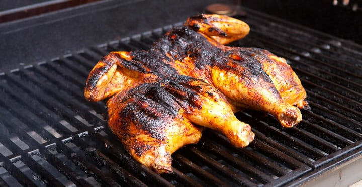 Grilled Whole Chicken Recipes
 Grilled Spatchcock Chicken from Macheesmo