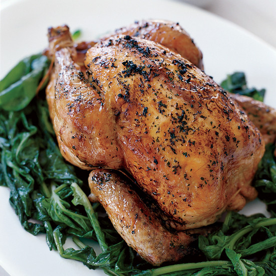 Grilled Whole Chicken Recipes
 Whole Grilled Chicken with Wilted Arugula Recipe Thomas