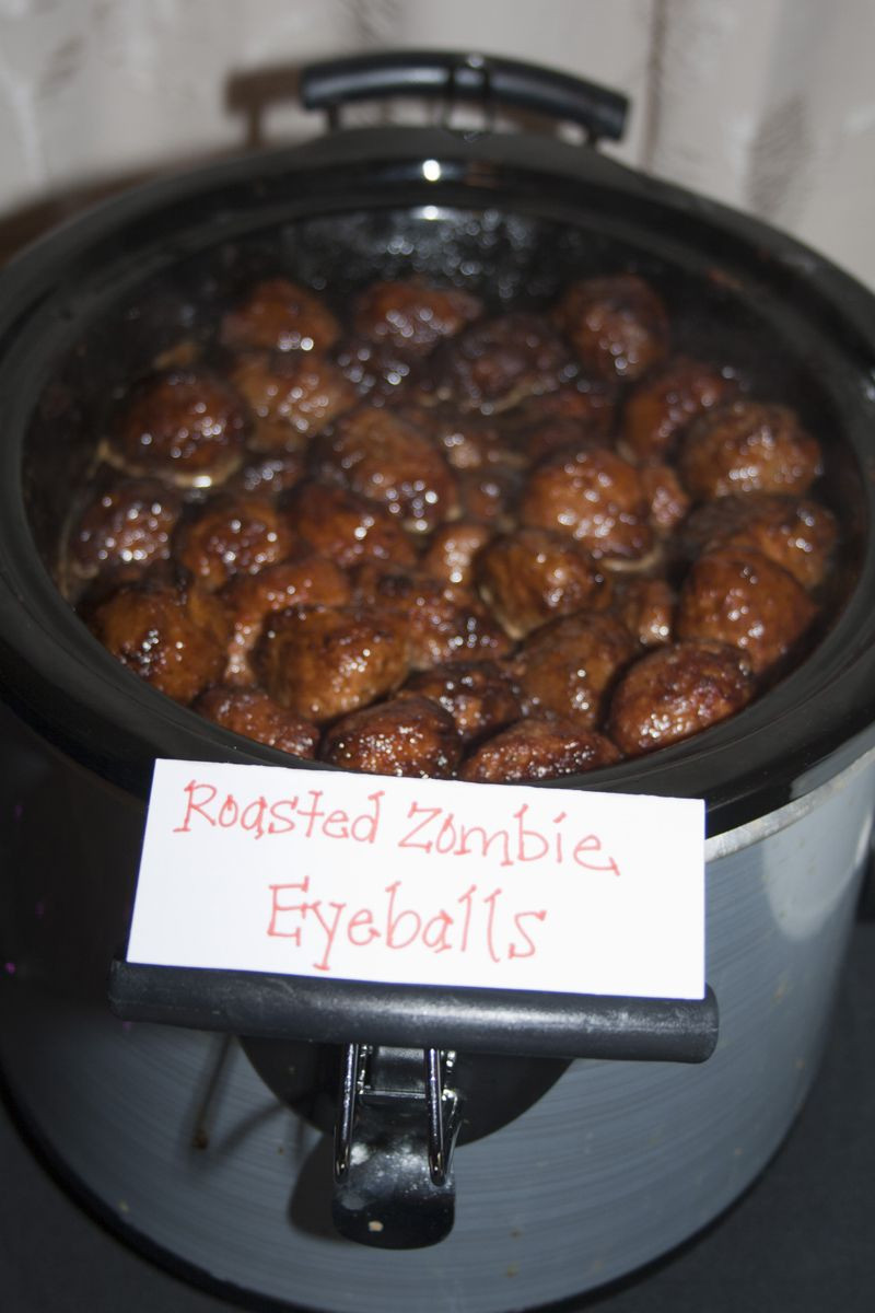 Gross Halloween Party Food Ideas Adults
 Perfectly gross Halloween food Roasted Zombie Eyeballs