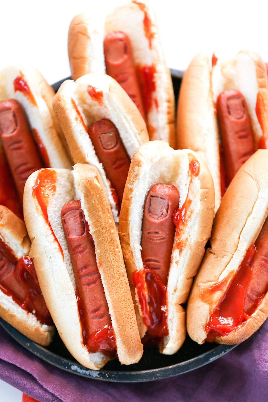 Gross Ideas For Halloween Party
 Bloody Finger Hot Dogs for Halloween