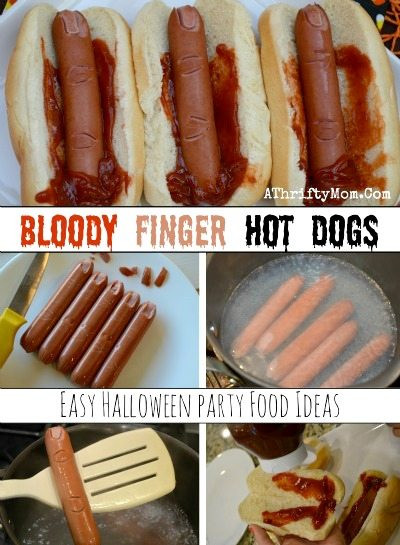 Gross Ideas For Halloween Party
 Halloween Party Food for Kids and Adults Bloody Finger
