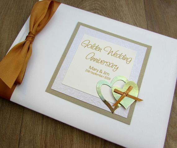 Guest Book For 50th Wedding Anniversary
 Golden Wedding Anniversary Guest Book Personalised 50th
