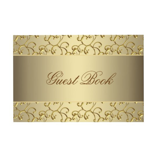 Guest Book For 50th Wedding Anniversary
 Elegant Gold 50th Wedding Anniversary Guest Book