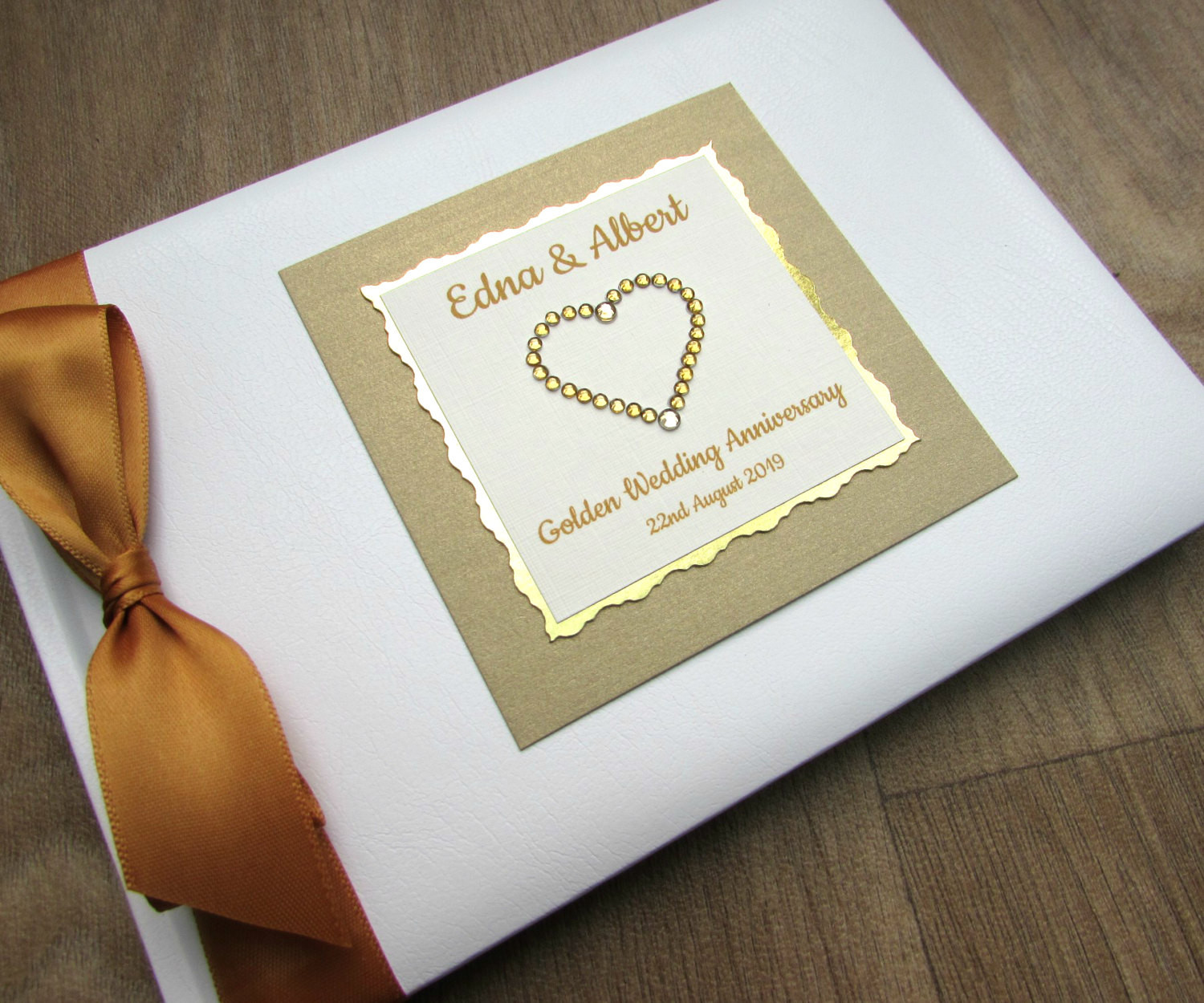 Guest Book For 50th Wedding Anniversary
 Golden 50th Wedding Anniversary Guest Book Personalised