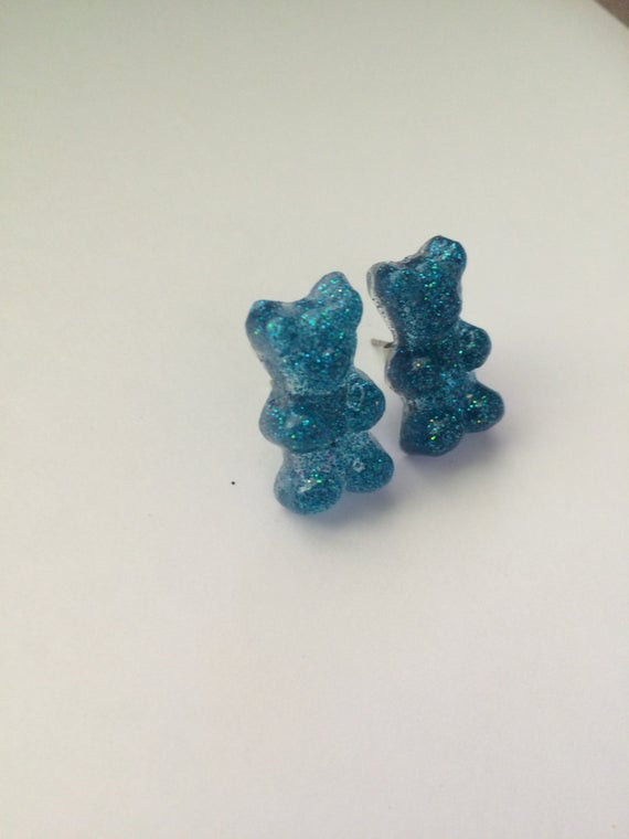 Gummy Bear Earrings
 Gummy Bear Earrings Dark Blue Stud Earrings Candy Jewelry