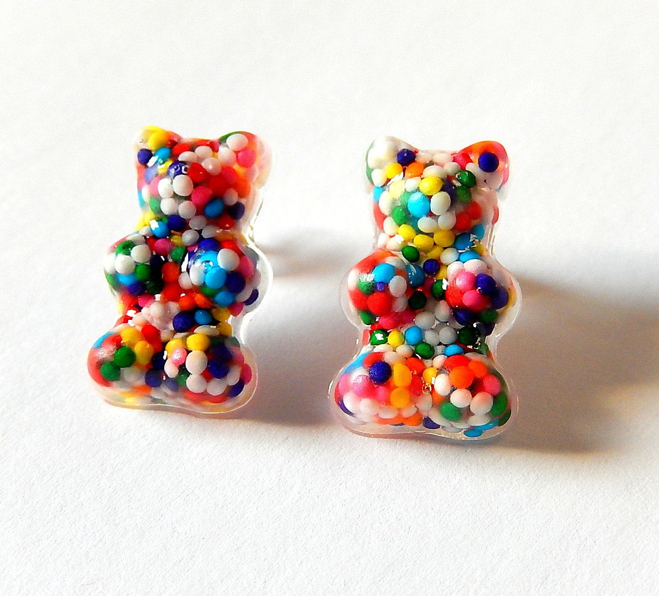 Gummy Bear Earrings
 Gummy Bear Earrings Sprinkles Studs Resin Candy Posts