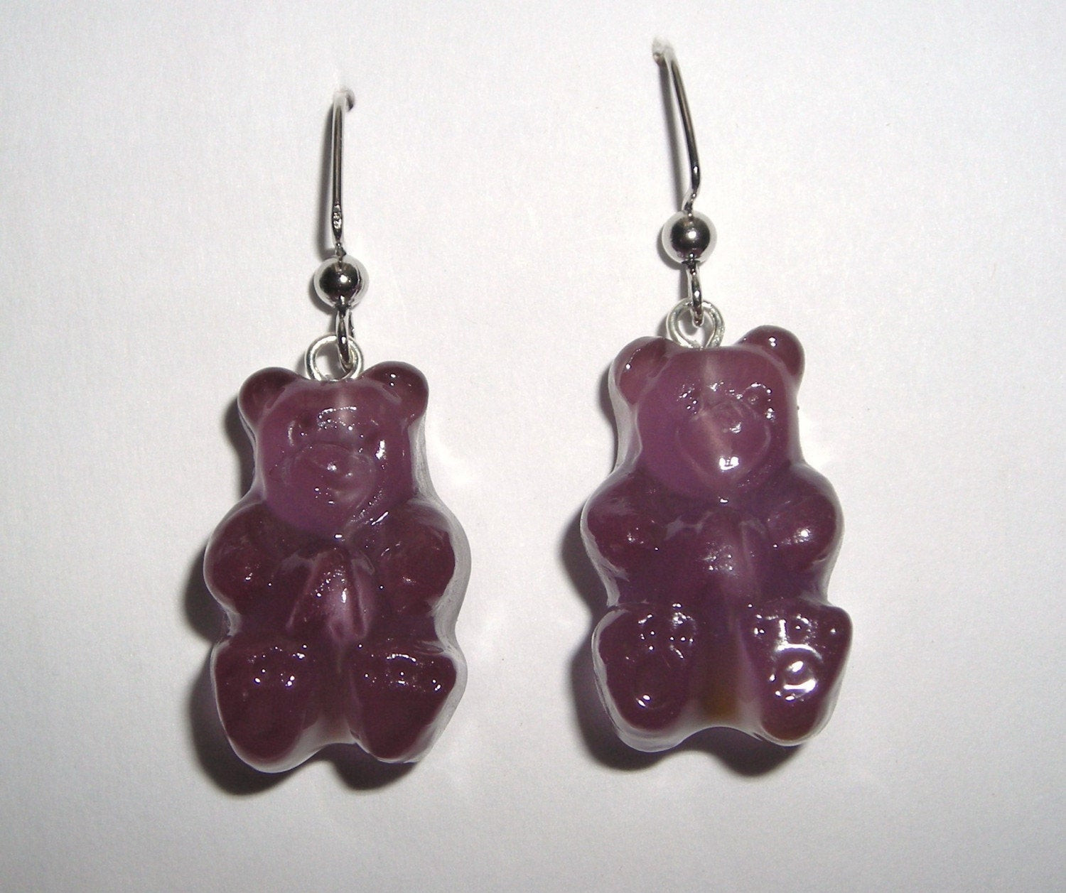 Gummy Bear Earrings
 Gummi Bear Earrings Purple Danglies by FancySchmancyGifts