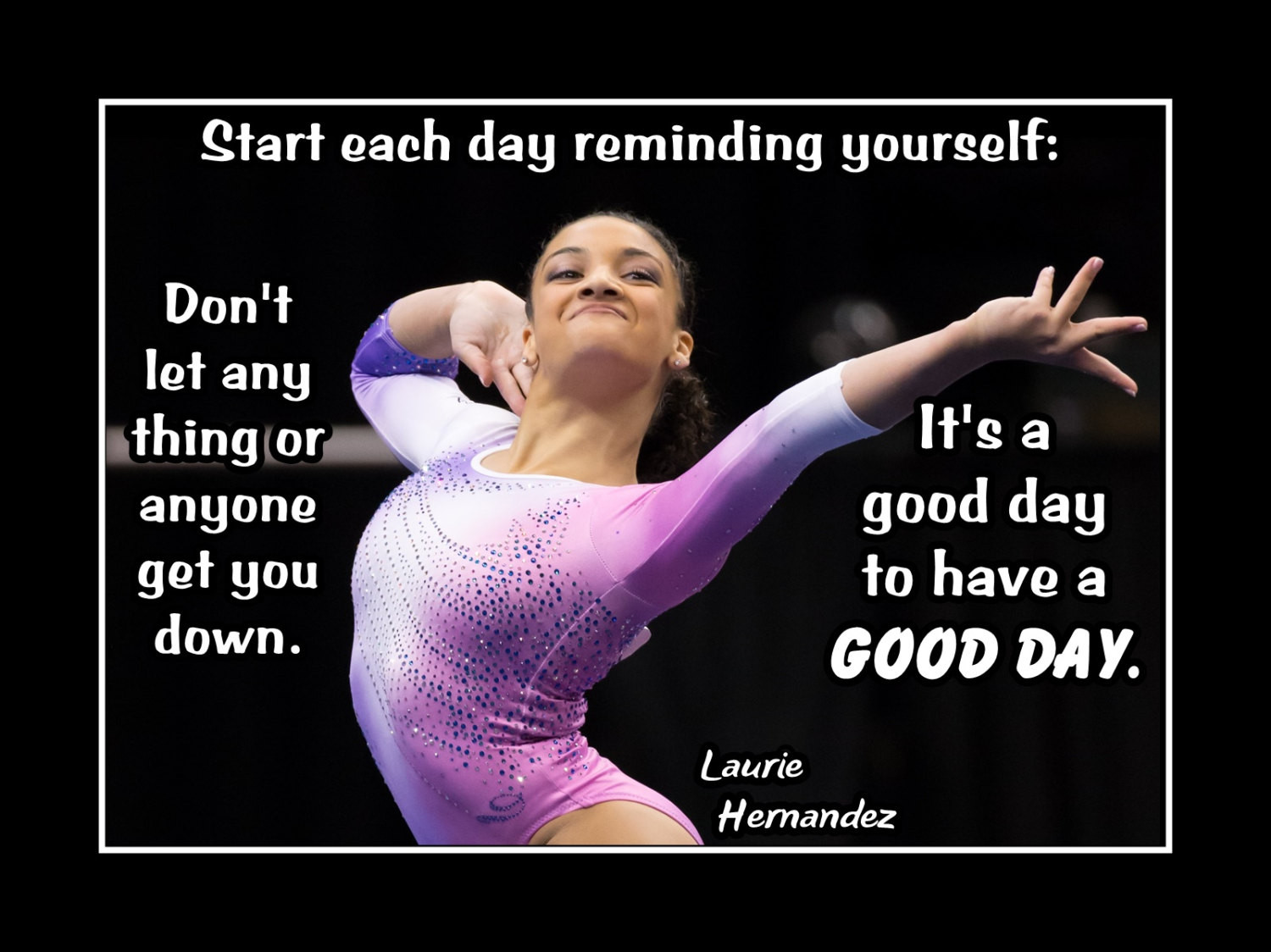 Gymnastics Motivational Quotes
 Laurie Hernandez Girls Gymnastics Motivation Poster Gymnast