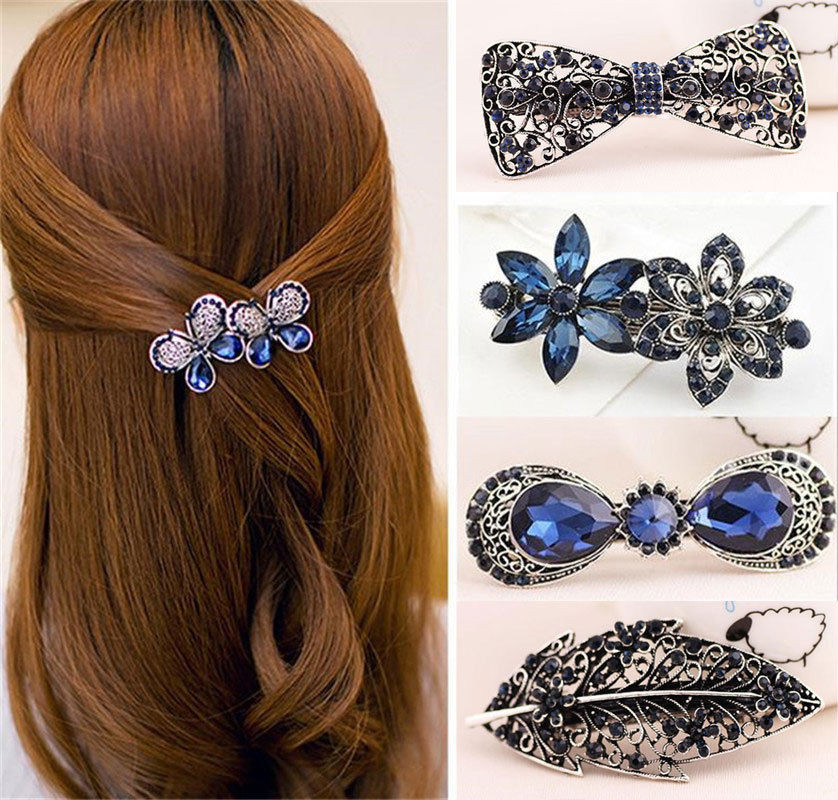 Hair Pins
 Fashion Women s Rhinestone Flower Metal Hair Pin Barrette
