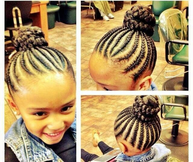 Hairstyles For 8 Year Old Black Girl
 Cute cornrows and bun