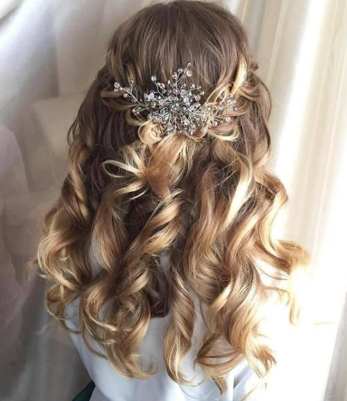 Half Up Wedding Hairstyles Medium Length Hair
 Half Up Half Down Wedding Hairstyles – 50 Stylish Ideas
