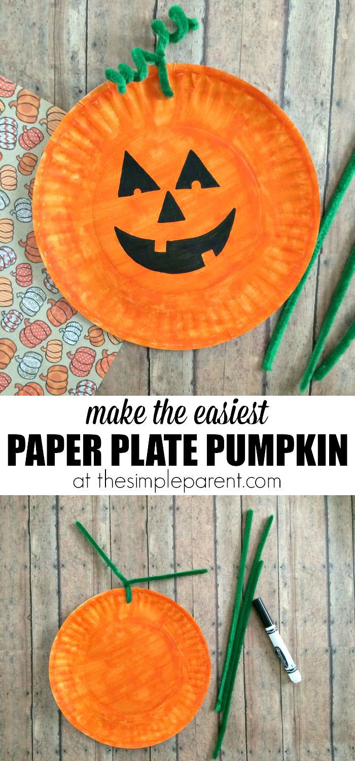 Halloween Crafts For Kids To Make
 Learn how to make the easiest Paper Plate Pumpkin Craft