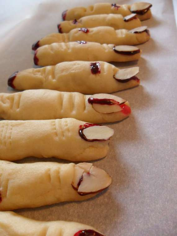Halloween Finger Cookies
 Edible Human Limbs Severed Finger Cookies