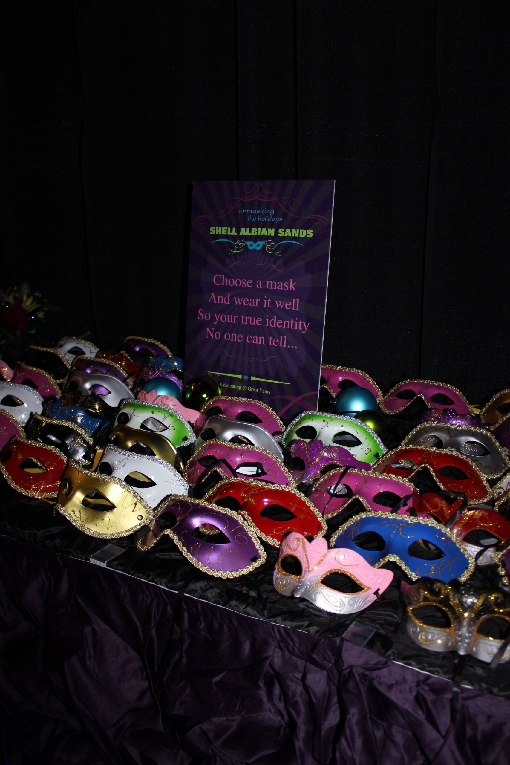 Halloween Masquerade Party Ideas
 A table of masks was set for guests to choose their