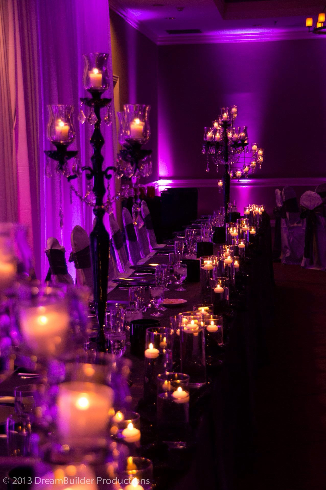 Halloween Masquerade Party Ideas
 Custom up lighting and floor to ceiling and the dramatic